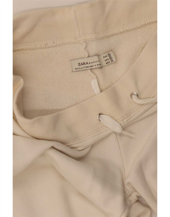 Pantalon de survêtement Zara Femme UK 8 Small Off White