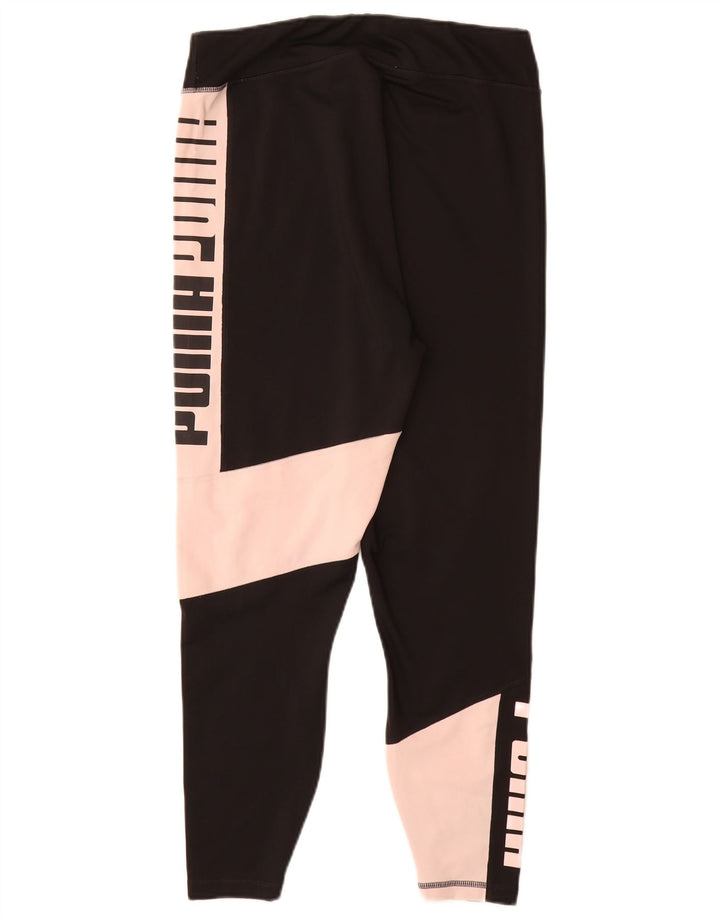 PUMA Legging court graphique pour femme UK 44 Large Noir Colorblock