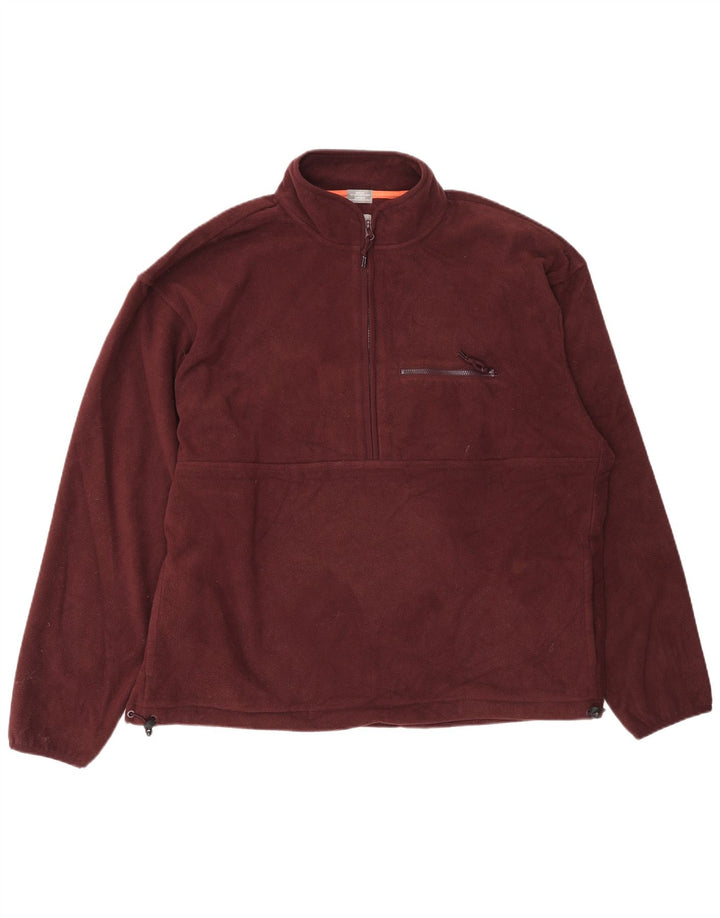 Gap Pull Polaire à Col Zippé pour Homme Grand Polyester Bordeaux