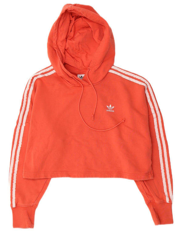Adidas Pull à capuche surdimensionné pour femme UK 6 XS Orange Coton
