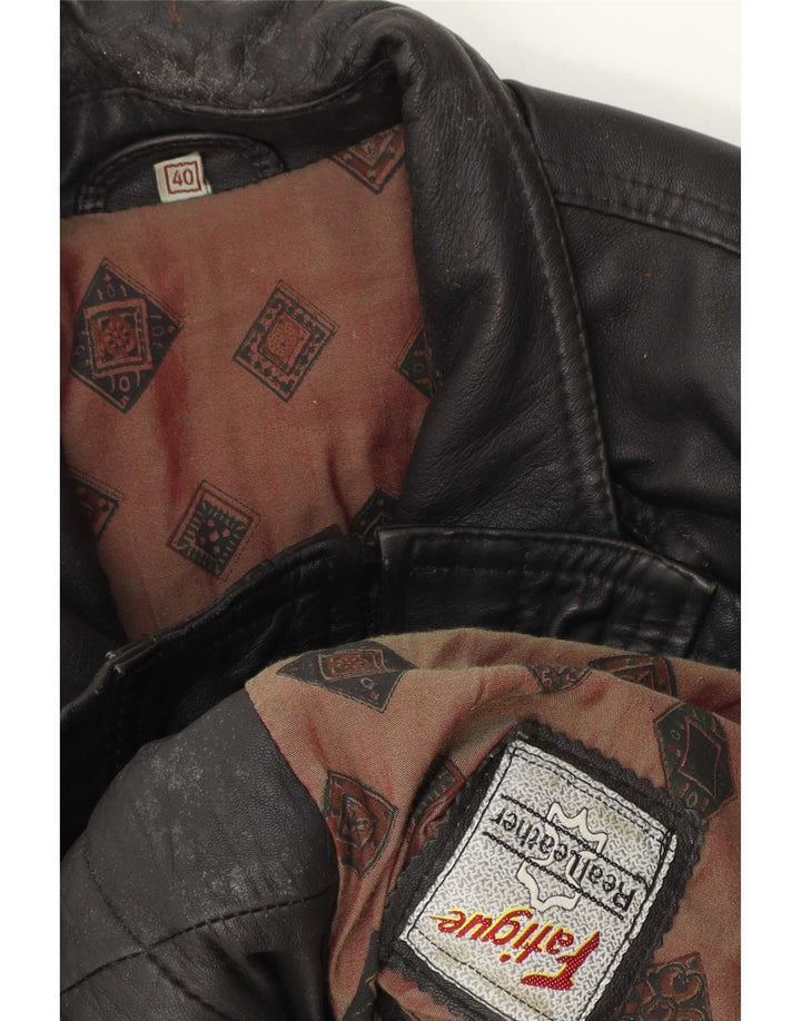 Fatigue Veste en cuir pour homme UK 40 Large Noir