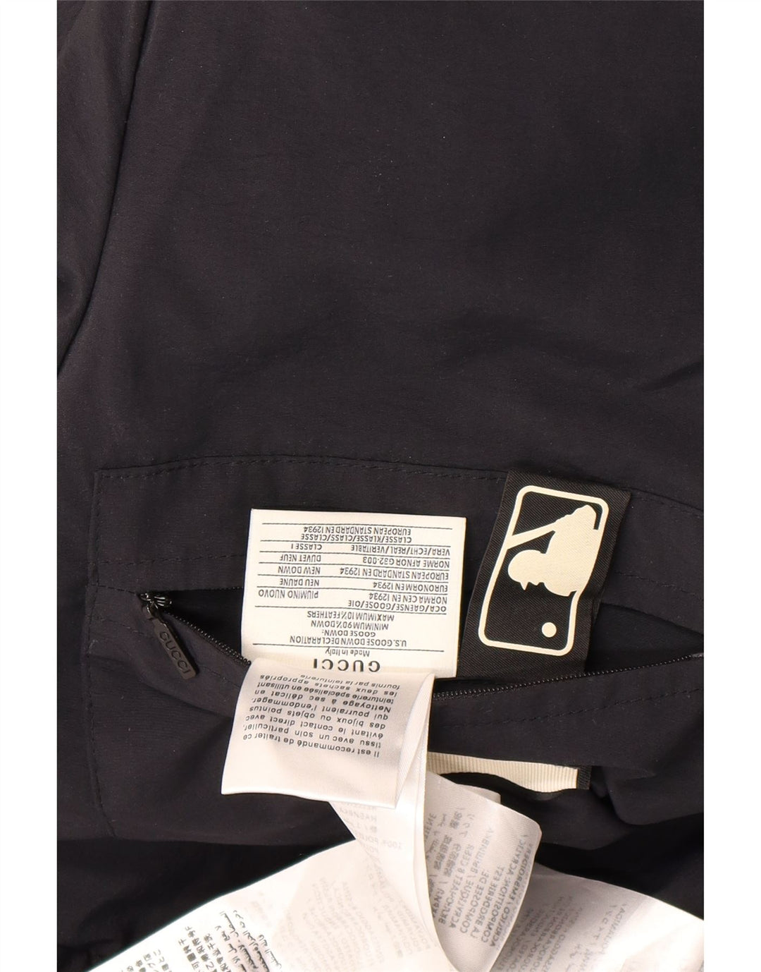 Gucci Manteau matelassé à capuche graphique pour hommes IT 46 Large Noir Polyamide