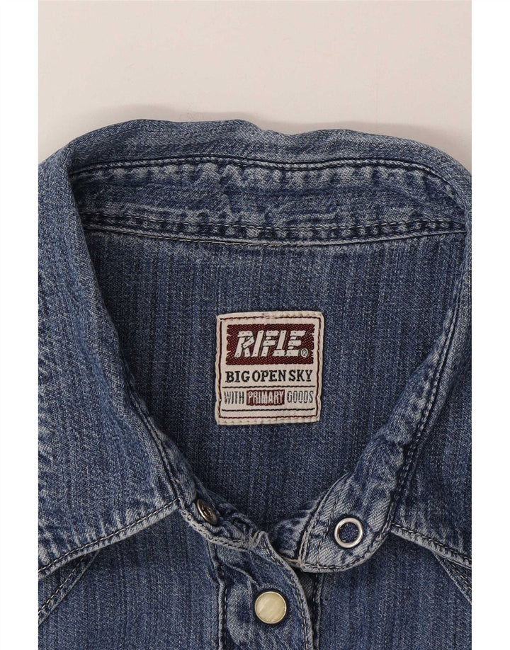 Chemise en jean pour femme Rifle UK 16 Large Bleu
