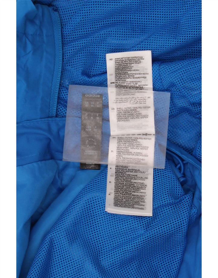 Adidas Veste de pluie à capuche graphique pour homme UK 34 XS Bleu Polyester