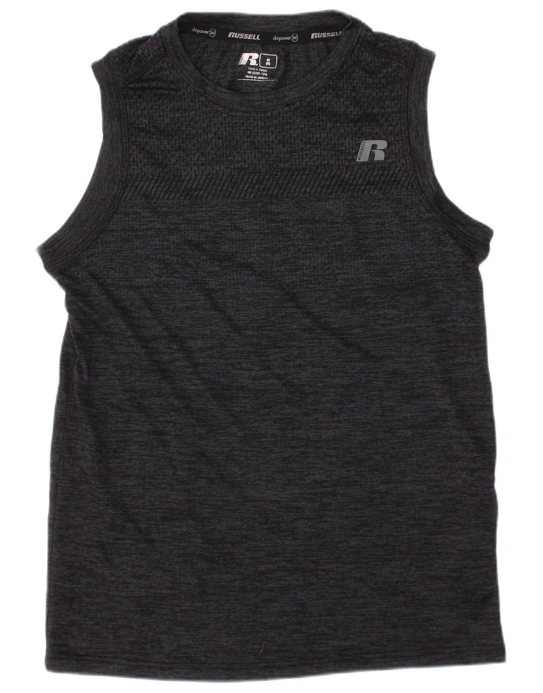 RUSSELL ATHLETIC Débardeur Dri-Power pour Garçon 7-8 Ans Gris Moyen Chiné