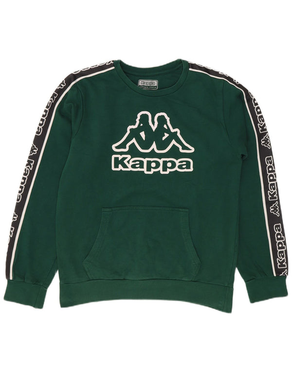 Kappa Sweat-Shirt Graphique Garçon 11-12 Ans Vert Colorblock Coton