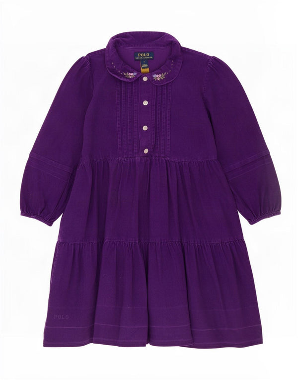 Polo Ralph Lauren Robe à volants à manches longues pour fille 5-6 ans Violet fleuri