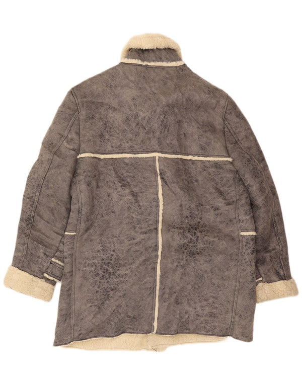 Zara Manteau Sherpa Homme UK 44 2XL Gris
