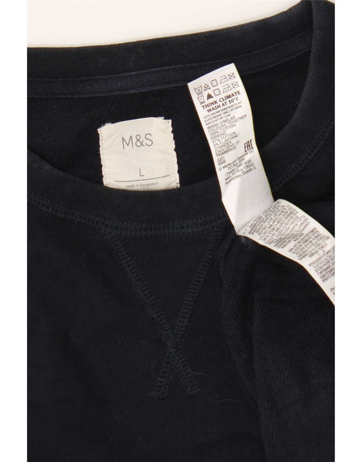 Marks & Spencer Sweat-shirt pour homme en coton bleu marine Taille L