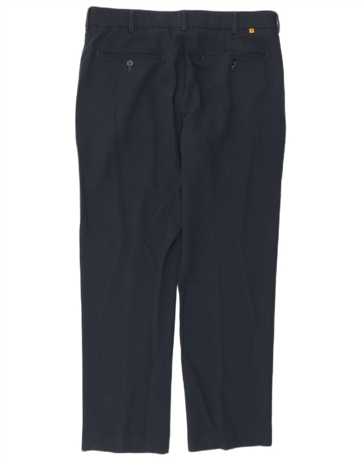 Farah Pantalon décontracté droit pour homme W34 L29 Bleu marine Polyester