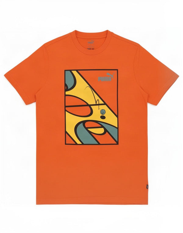 Puma T-Shirt Graphique Homme Petit Orange Coton
