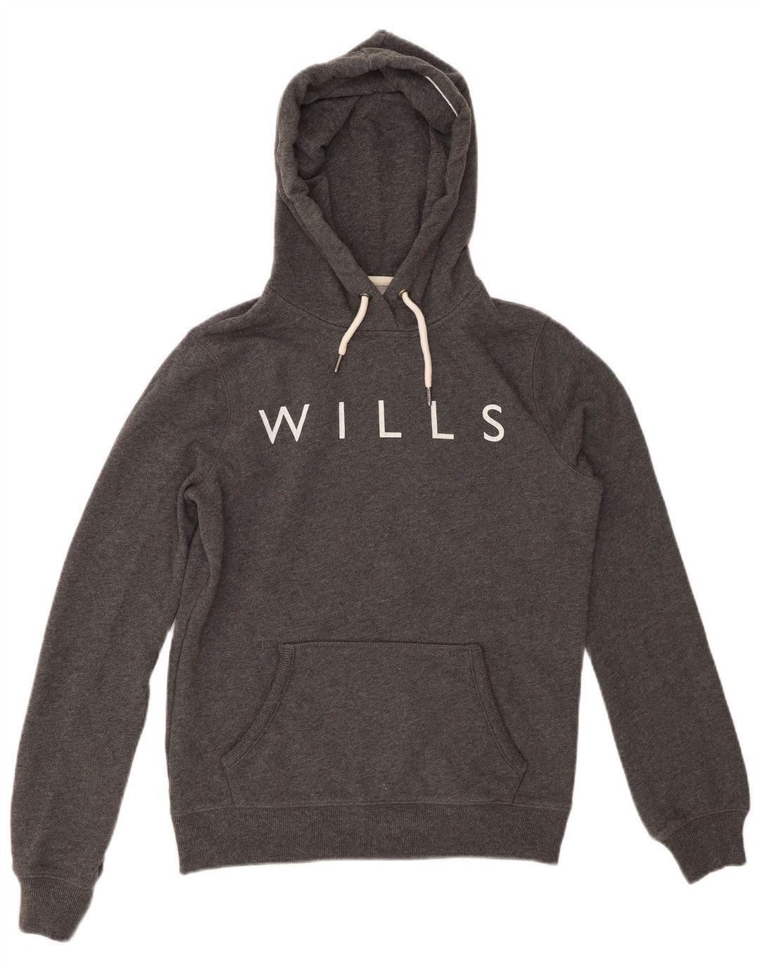 JACK WILLS Pull à capuche surdimensionné graphique pour femme UK 8 petit coton gris