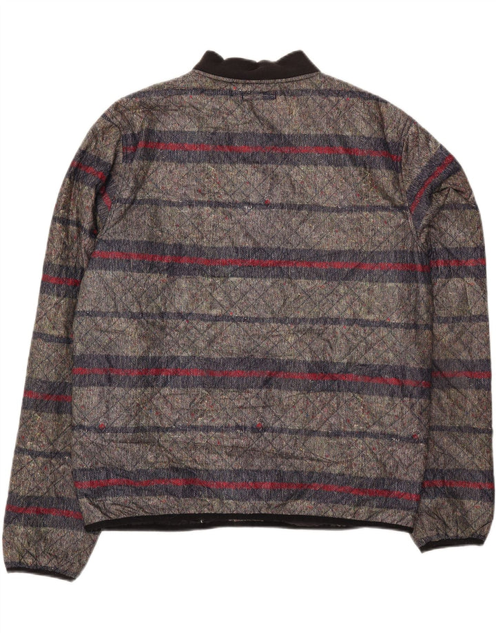 Levi's Veste matelassée pour homme UK 40 Large Gris Rayé Coton
