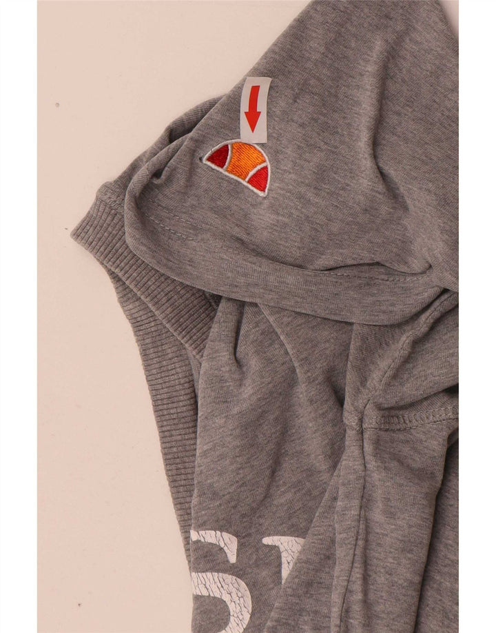 Ellesse T-Shirt Graphique Haut Large Gris Moucheté Coton Homme
