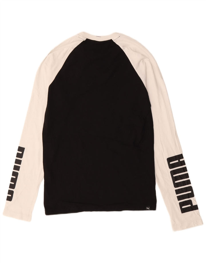 Puma Haut graphique à manches longues pour homme Petit coton noir
