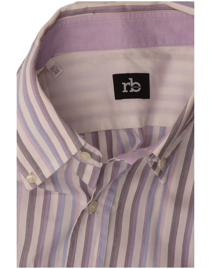 Roccobarocco Chemise Homme Taille 46 18 1/2 XL Rayé Multicolore