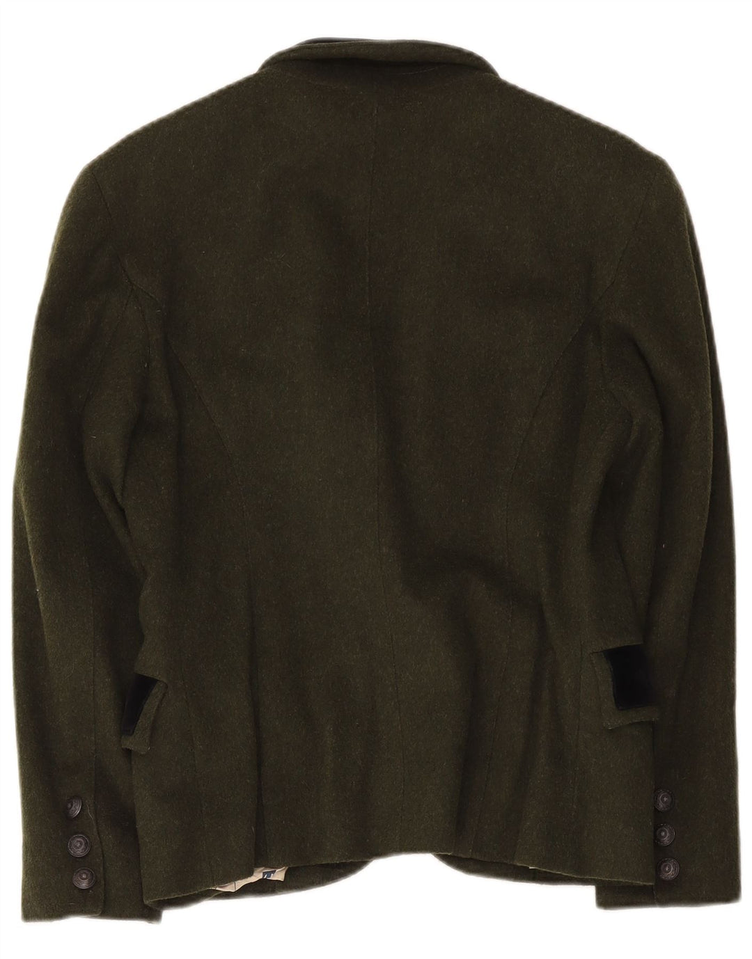 vintage Femme 1 Bouton Blazer Veste UK 14 Grand Kaki Colourblock