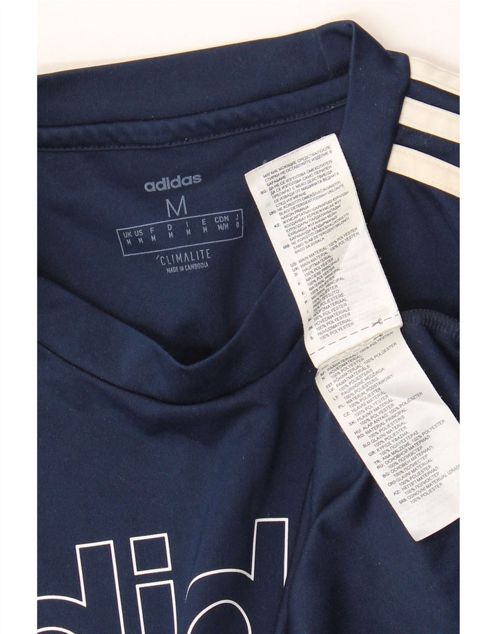 Adidas T-shirt graphique pour homme en polyester bleu marine moyen