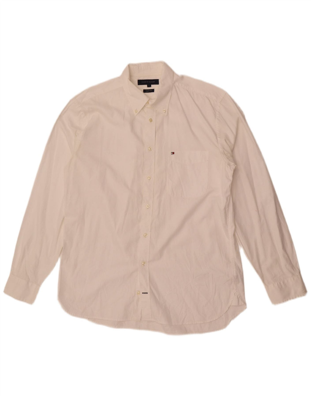 Tommy Hilfiger Chemise coupe classique pour homme en coton blanc Large