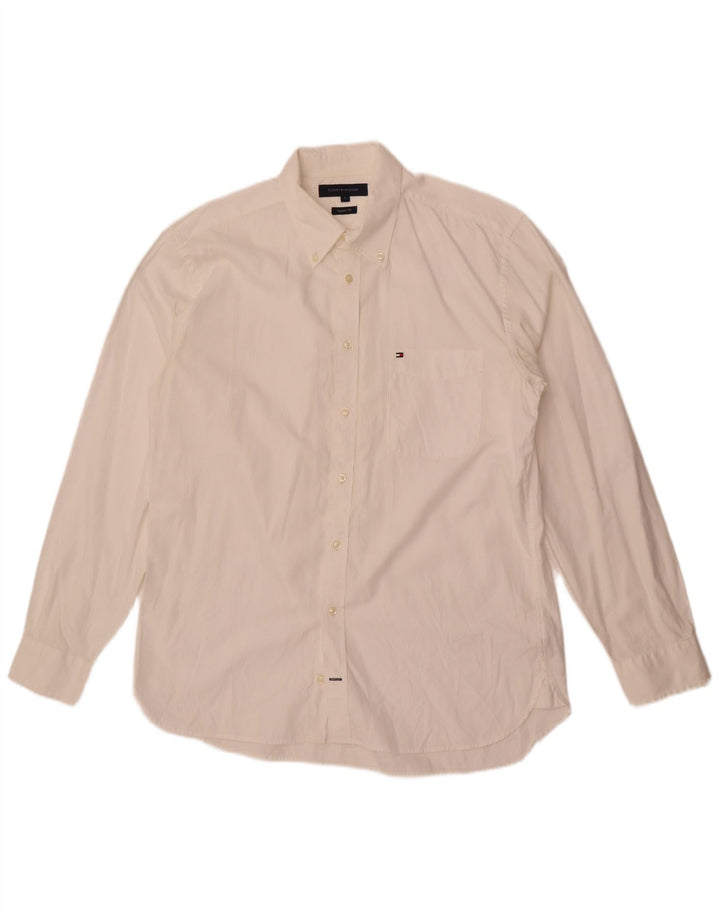 Tommy Hilfiger Chemise coupe classique pour homme en coton blanc Large