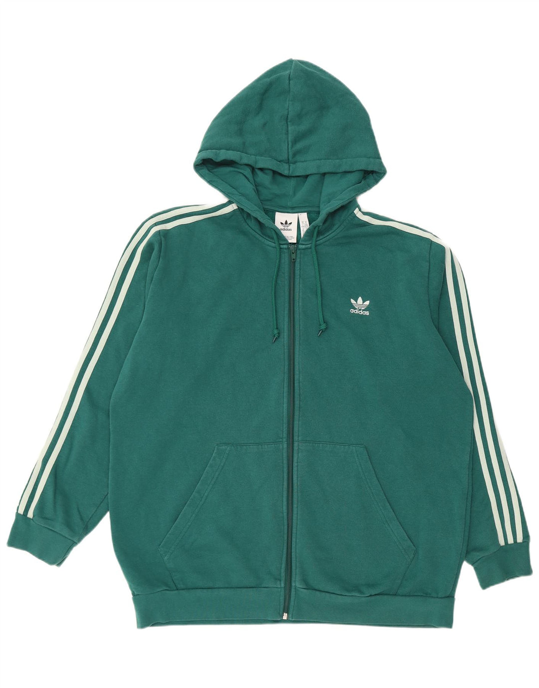 ADIDAS Pull à capuche zippé pour homme XL en coton vert