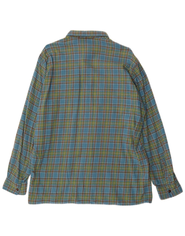 MC Kee's Chemise en flanelle pour homme en coton à carreaux bleus