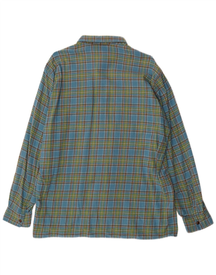 MC Kee's Chemise en flanelle pour homme en coton à carreaux bleus