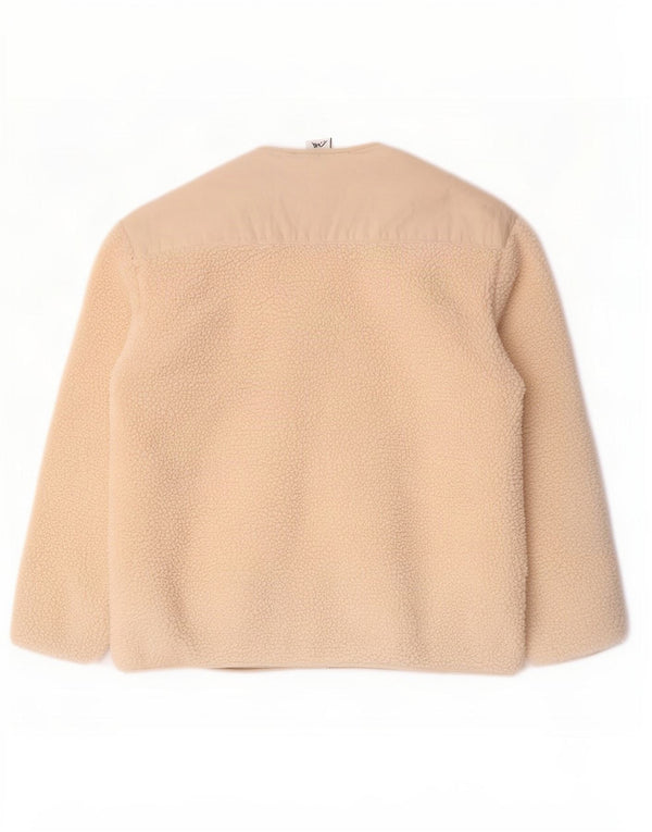 Zara Veste polaire surdimensionnée pour femme UK 10 Petit polyester beige