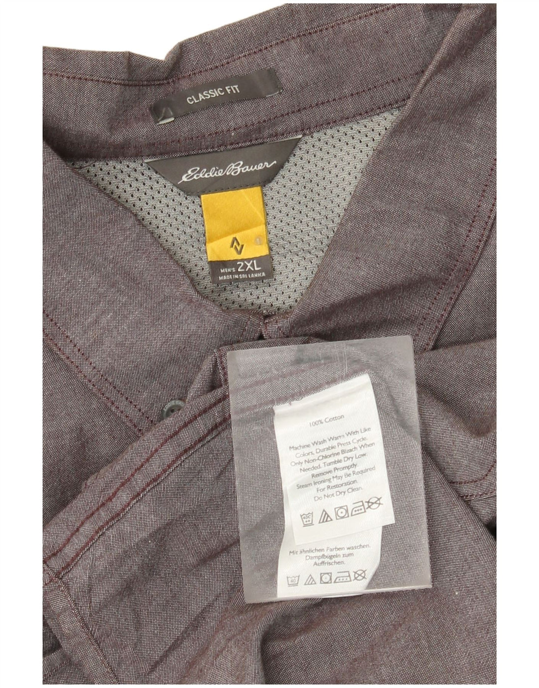 Eddie Bauer Chemise coupe classique pour homme 2XL Gris Coton