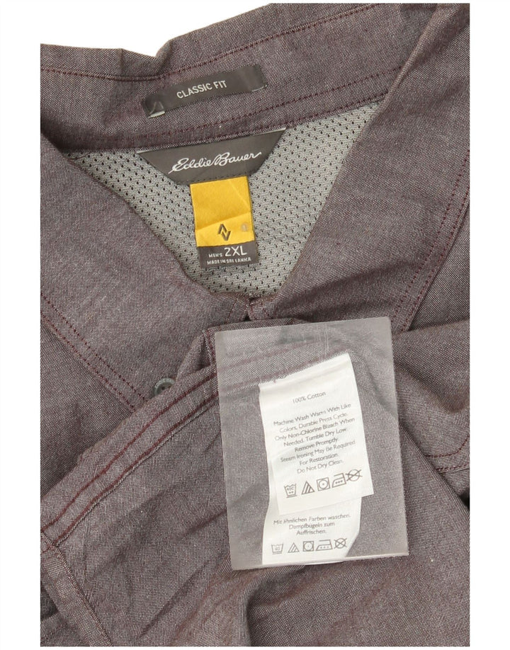 Eddie Bauer Chemise coupe classique pour homme 2XL Gris Coton