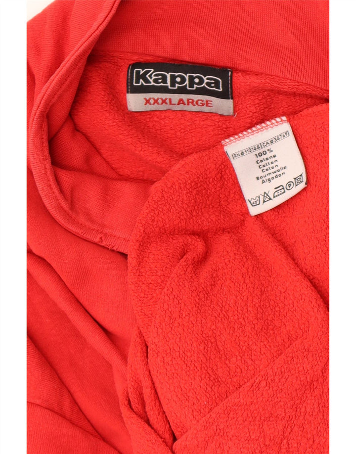 Kappa Sweat-shirt à col zippé pour homme en coton rouge 3XL