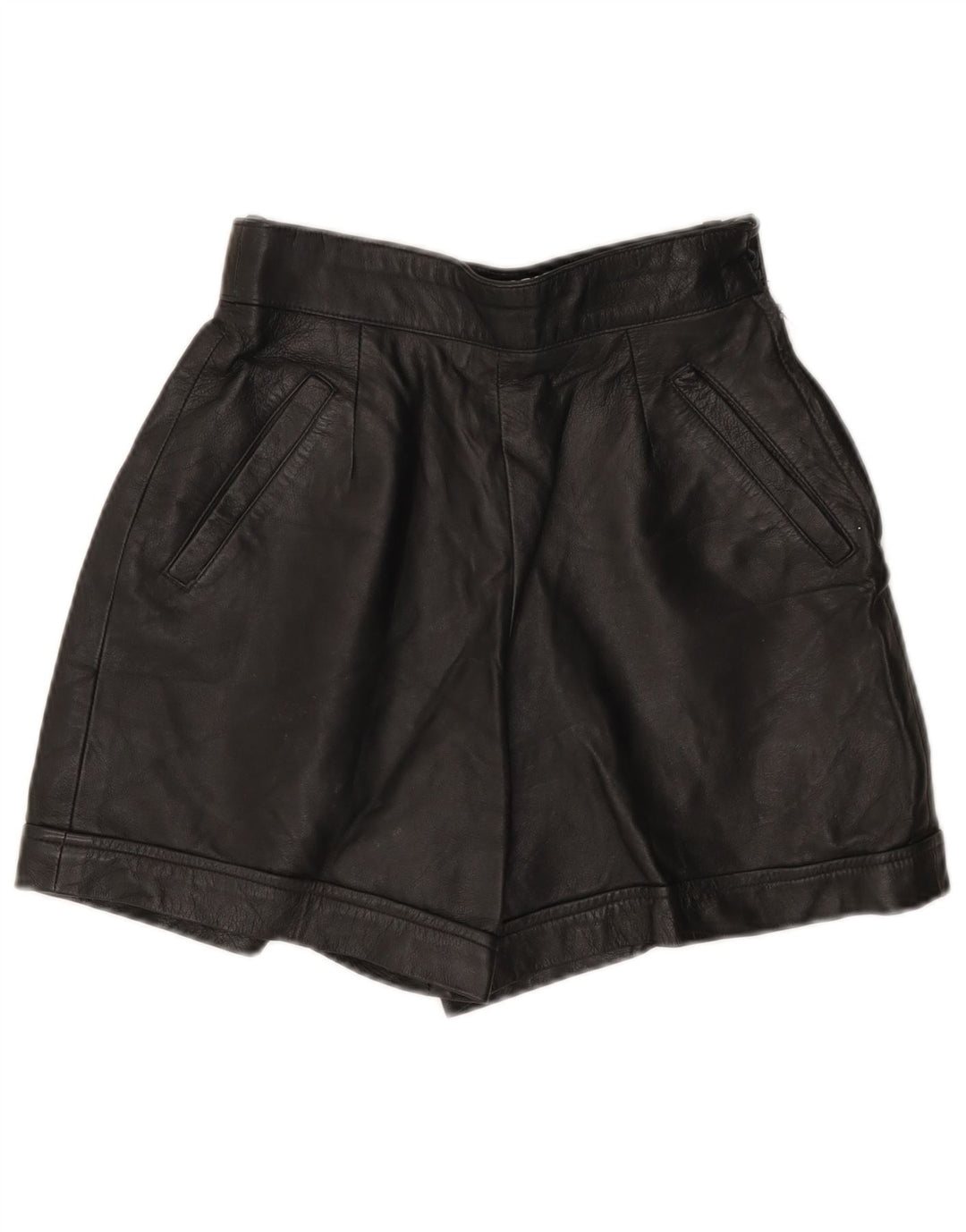 MISS JOY Short en cuir taille haute pour femme EU 38 Medium W25 Cuir noir
