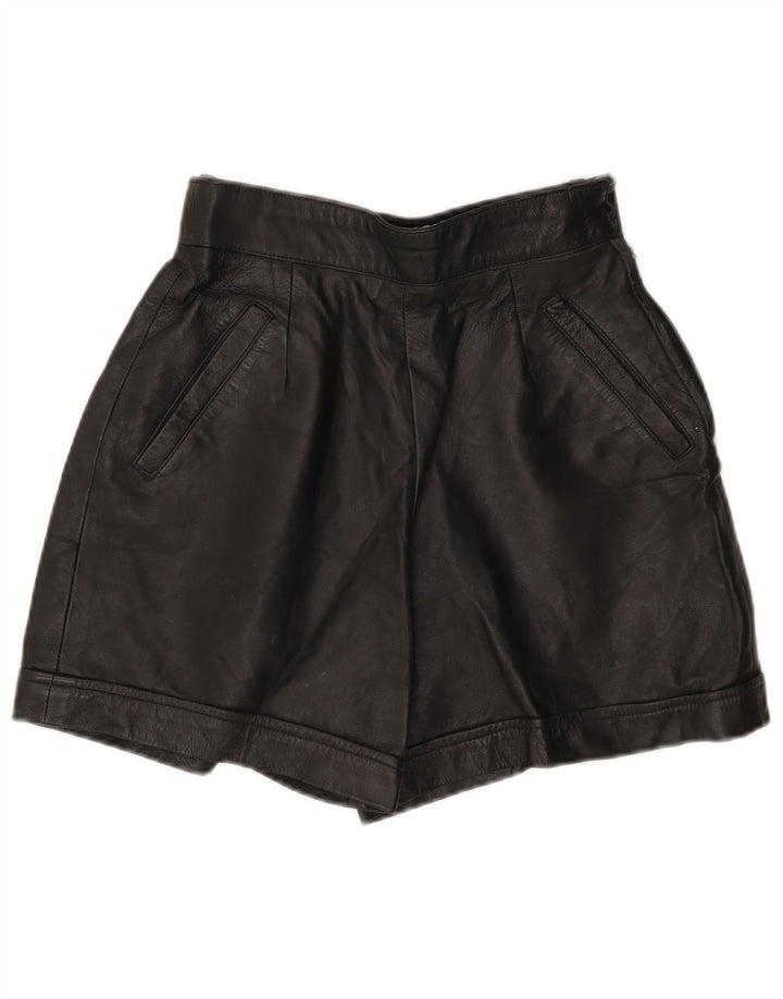 MISS JOY Short en cuir taille haute pour femme EU 38 Medium W25 Cuir noir