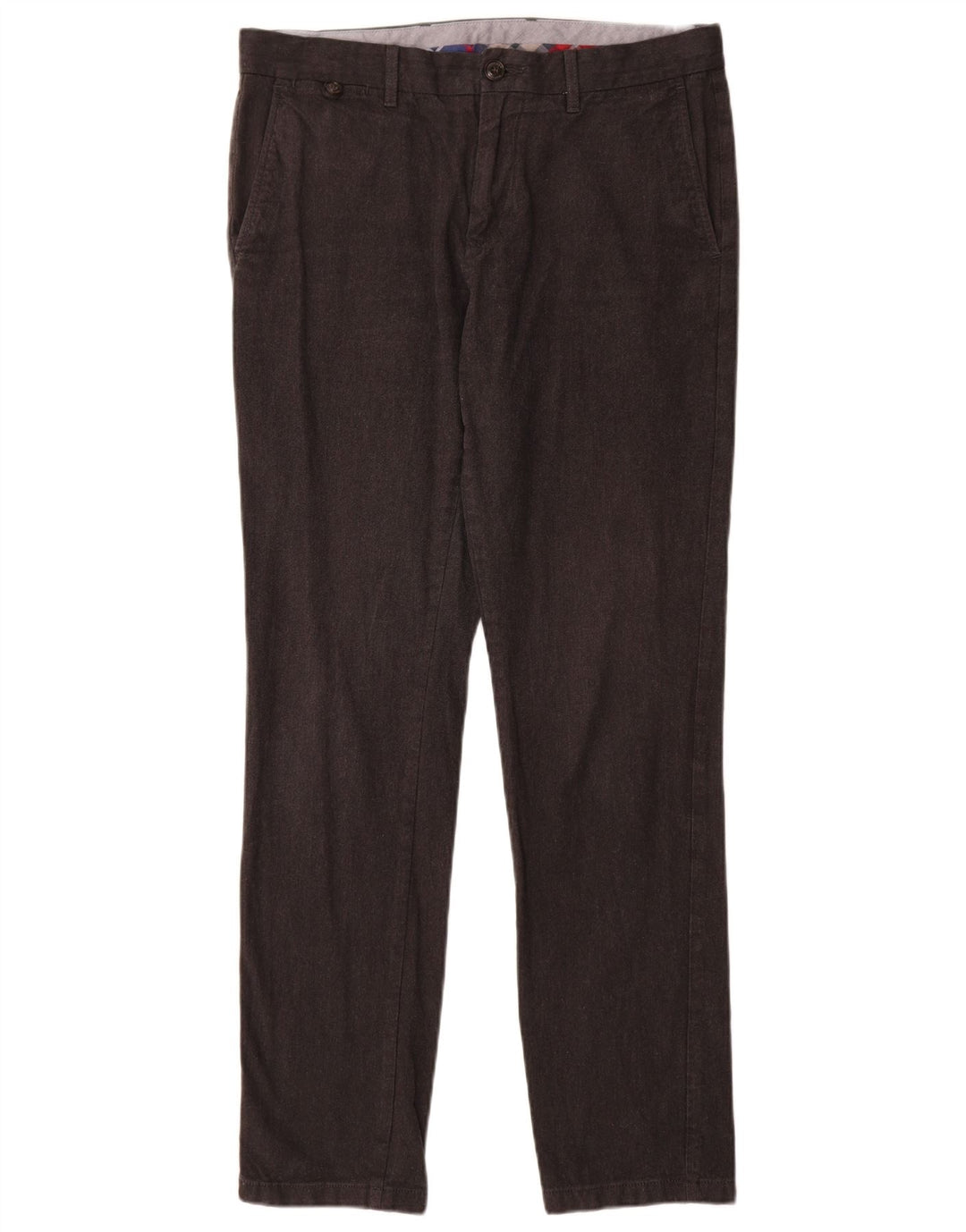 TOMMY HILFIGER Pantalon Chino Slim Homme W32 L32 Gris Coton