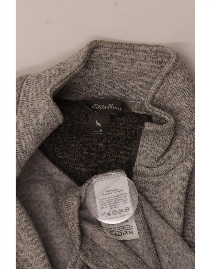 Eddie Bauer Sweat-shirt à col zippé pour homme Gris moyen moucheté en polyester