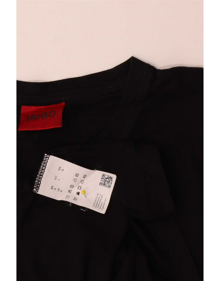 Hugo Boss Hommes T-Shirt Top Large Noir Coton