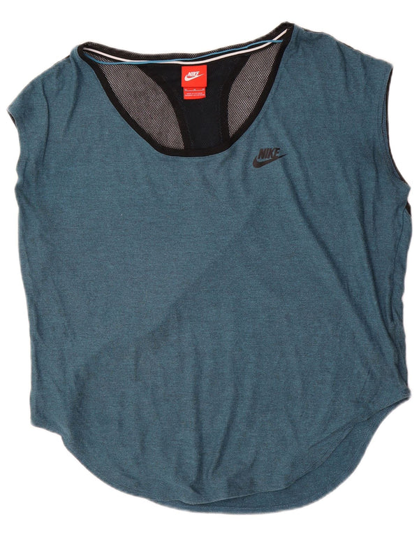 Nike Débardeur surdimensionné pour femme UK 14 Bleu moyen Colourblock Modal