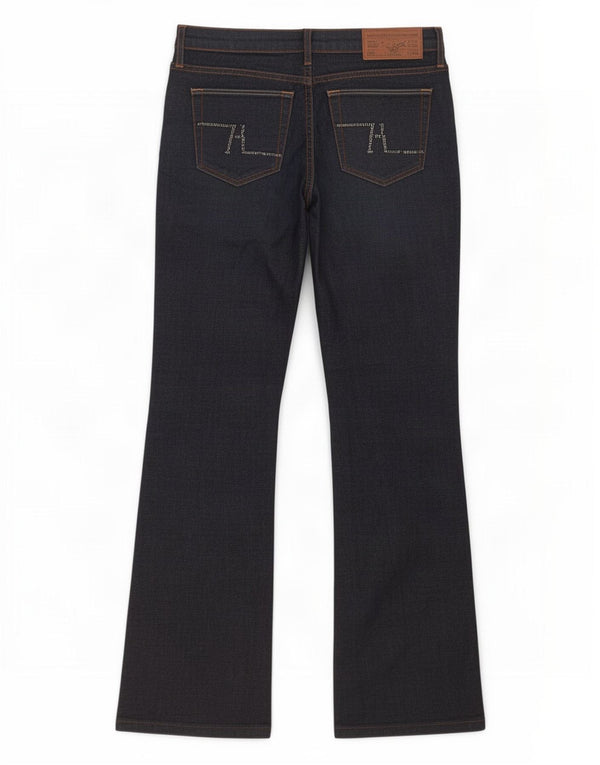 Zara Jean Bootcut Femme EU 38 Moyen W28 L29 Bleu Marine Coton