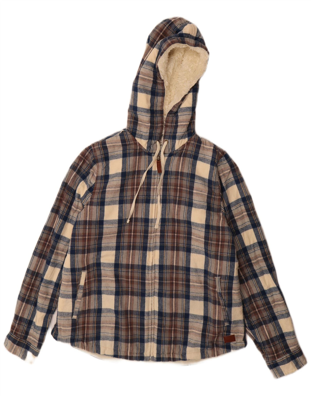 L.L.Bean Veste Sherpa coupe décontractée pour homme UK 36 petit coton à carreaux bleu marine