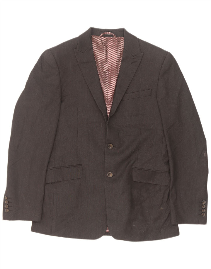 Marks & Spencer Veste blazer à 2 boutons pour homme EU 48 Gris moyen Polyester