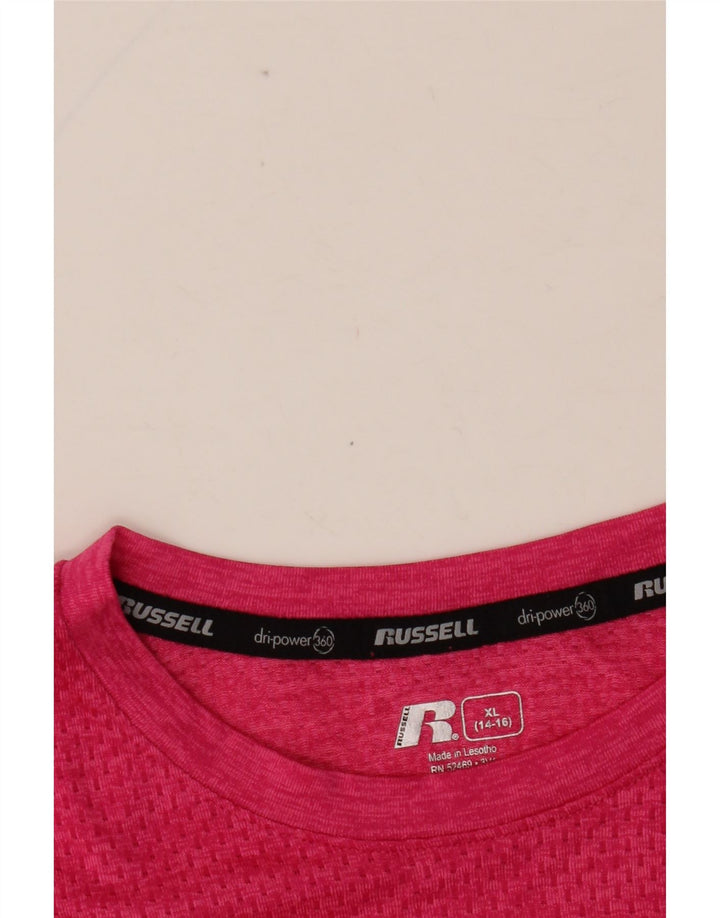 RUSSELL ATHLETIC T-Shirt Dri Fit Fille 14-15 Ans XL Rose