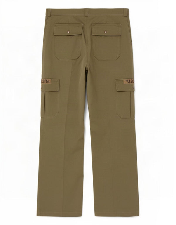 Pantalon Cargo Droit Homme Vintage IT 50 Grand W32 L32 Kaki