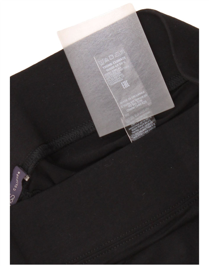 Marks & Spencer Leggings Femme UK 12 Coton Noir Moyen
