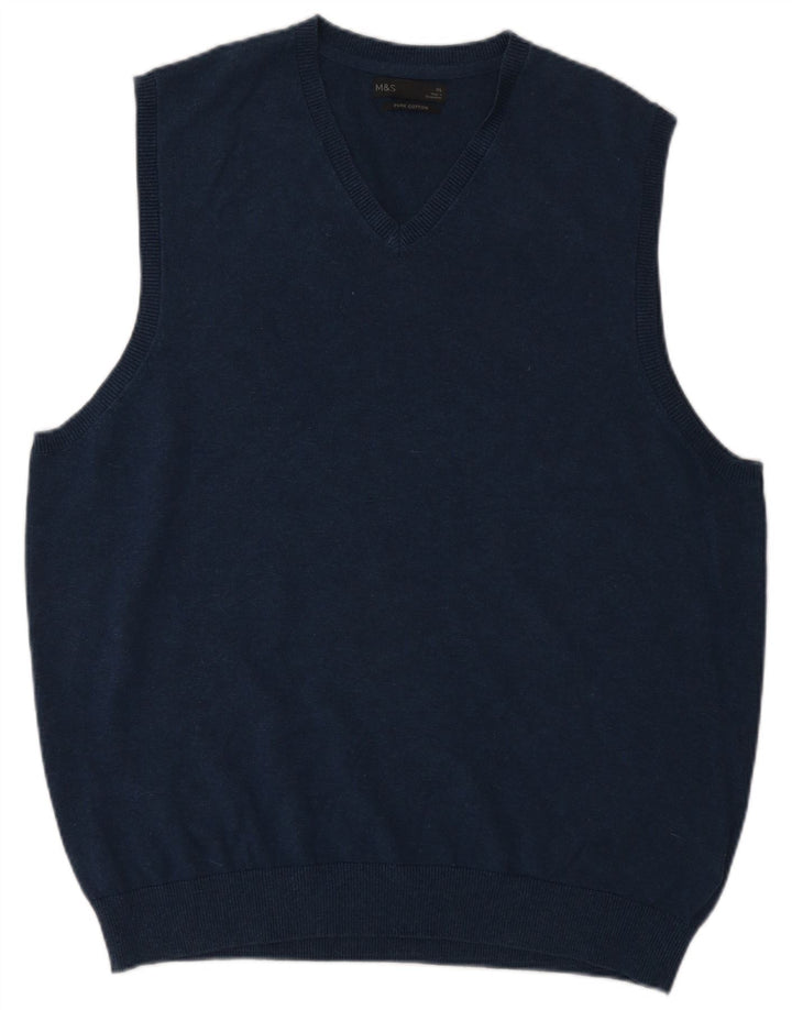 Marks & Spencer Débardeur Homme XL Bleu Marine Coton