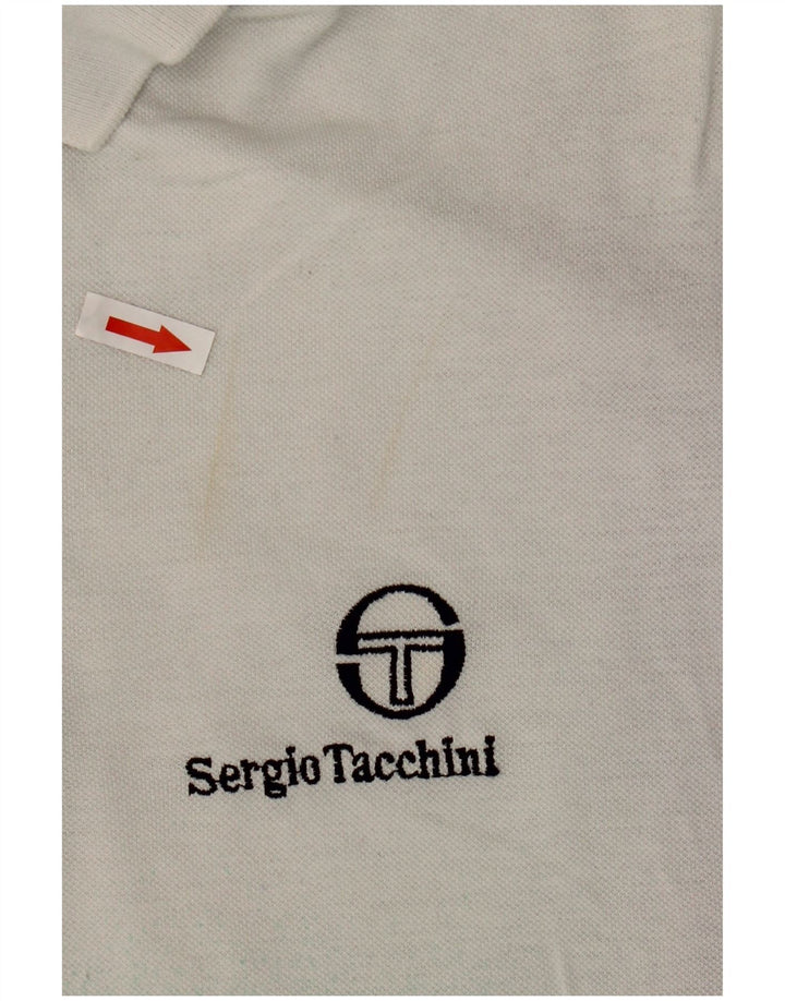 SERGIO TACCHINI Polo Homme Blanc Moyen Tie Dye Coton