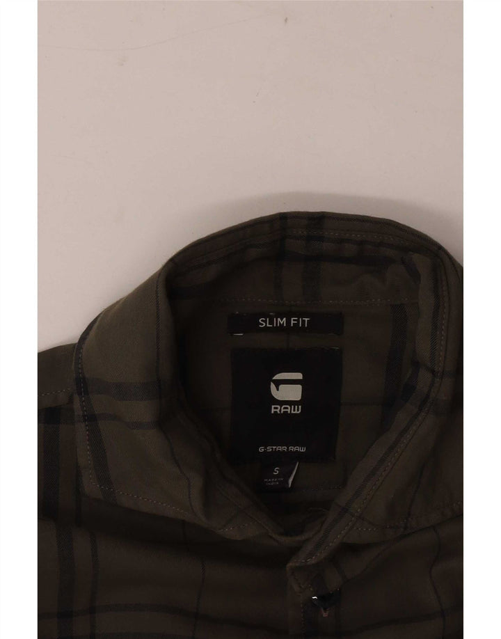 G-Star Chemise slim en flanelle pour hommes, petits carreaux verts
