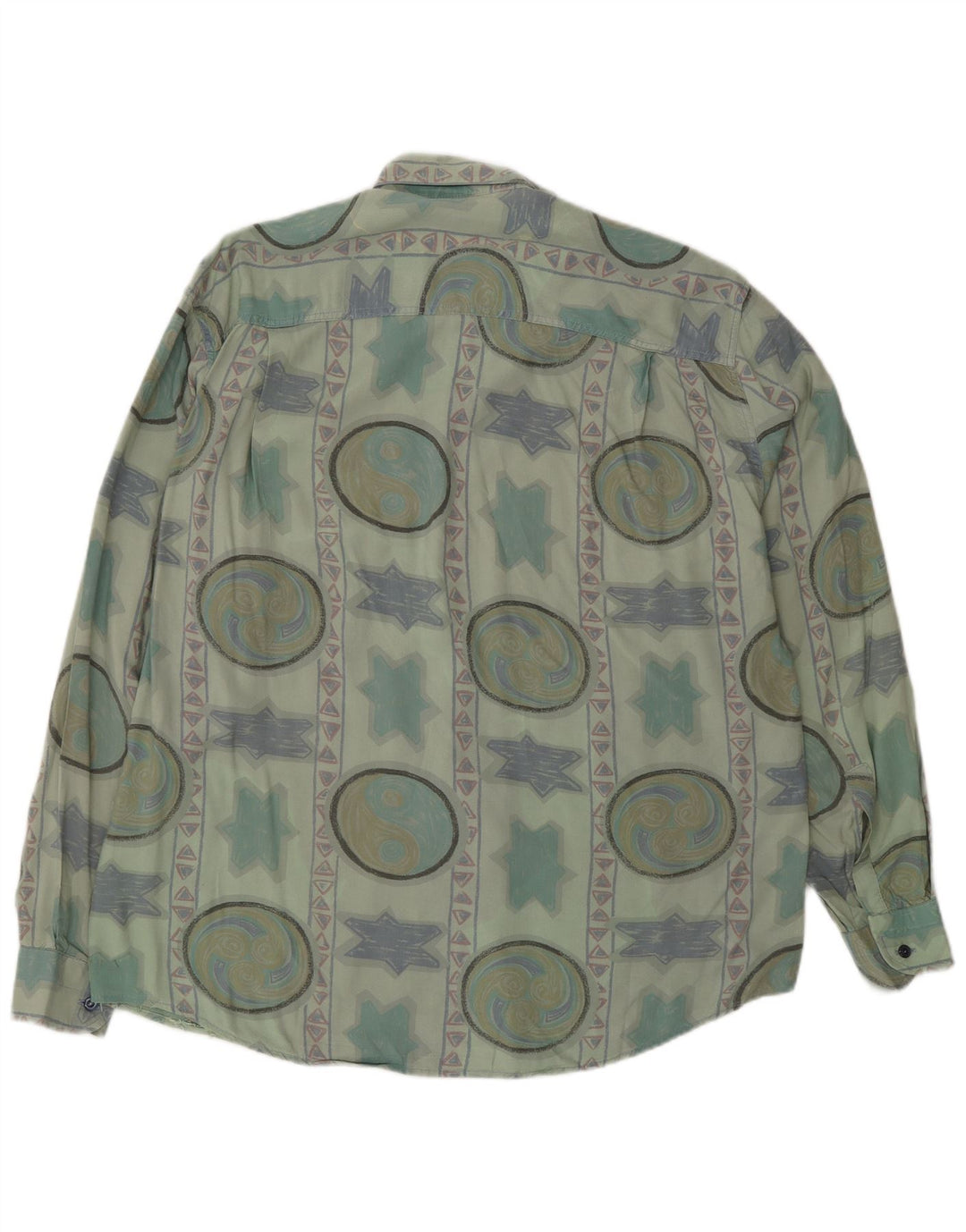 Azzurra Chemise Homme Large Vert Géométrique