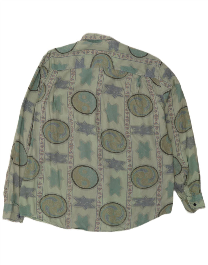 Azzurra Chemise Homme Large Vert Géométrique