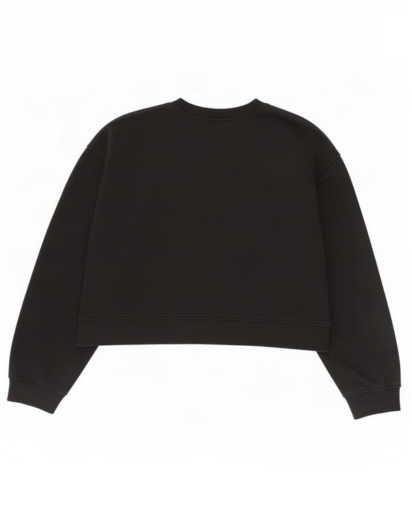 Zara Womens Crop Sweatshirt Jumper UK 16 Grand Noir
