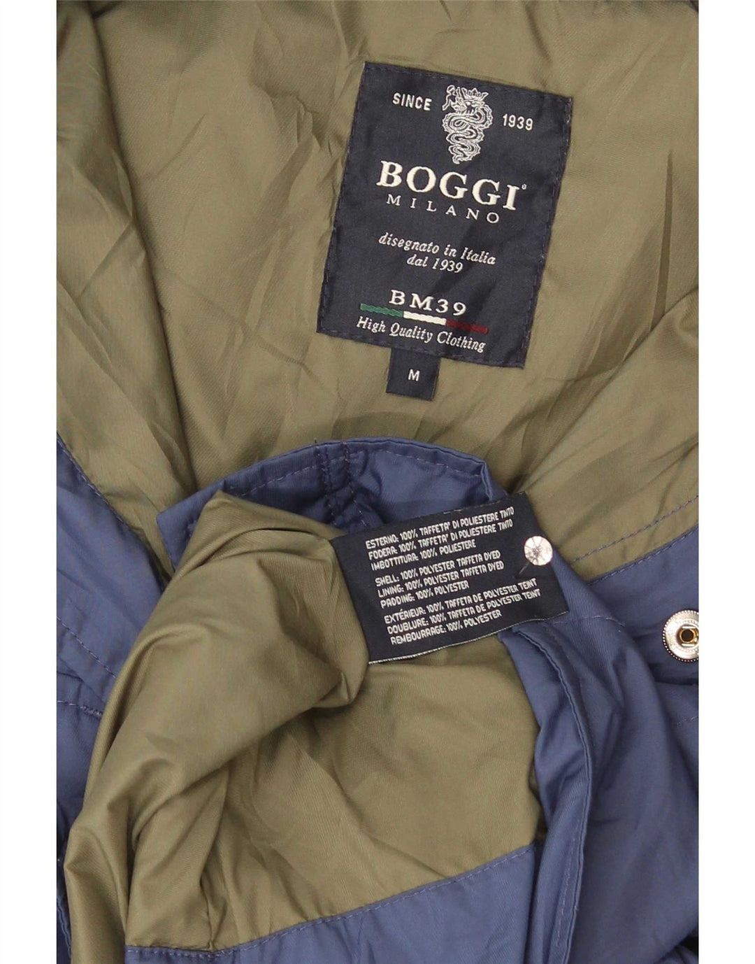 Boggi Veste matelassée coupe régulière pour homme UK 38 Bleu moyen Polyester